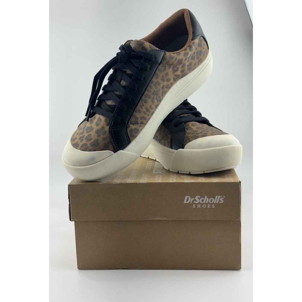Dr. Scholl's Time Off Sneakers Leopard Print Platform Lace Up Women's Size 10 - Picture 2 of 9